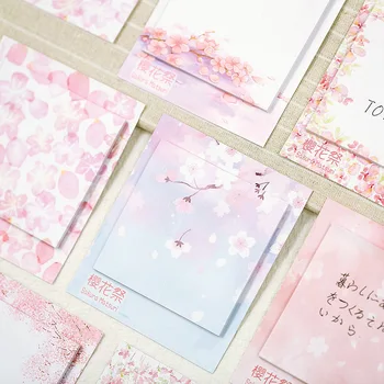 

Cherry Sakura Creative Flower Memo Pad N Times Sticky Notes Escolar Papelaria School Supply Bookmark Label