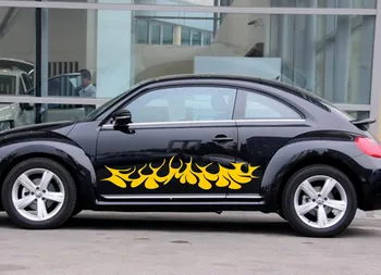 

Car Racing Hot Fire Flames Door Decal for Beetle Vinyl Decals Auto Side Stickers ZC888
