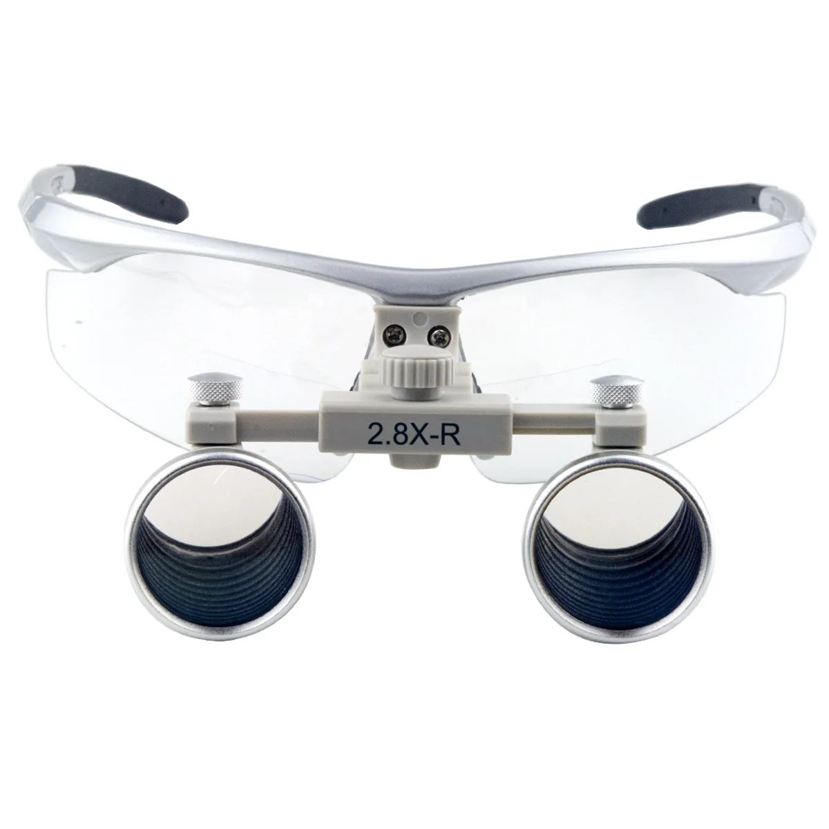 

Spark 2.8x Magnification Professional Loupes with Silver BP Sports Frame and Mounted LED Head Light for Dental Jeweler