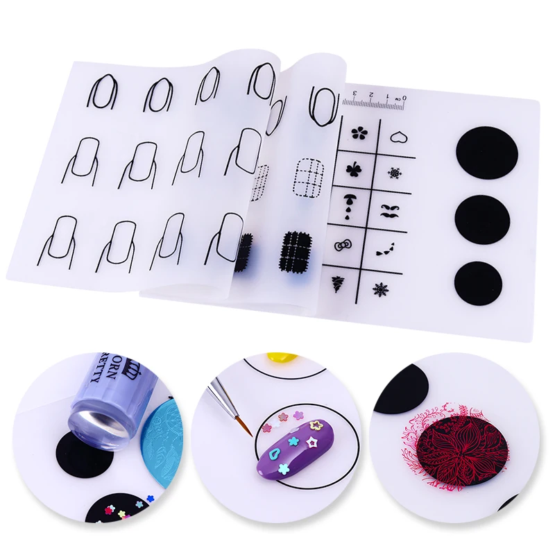 

1 Pc Silicone Pad Stamping Portable Mat Foldable DIY Mini Nail Practise Transfer Template Nail Art Manicure Tool Kits