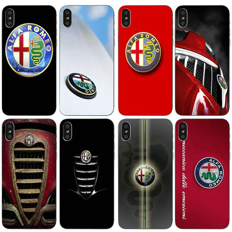 

Soft TPU Phone Case Cover Coque Funda for iphone 4 4s 5c 5s 5 SE 6 6s 7 8 plus X XR XS Max Shell Super Car Alfa Romeo Logo
