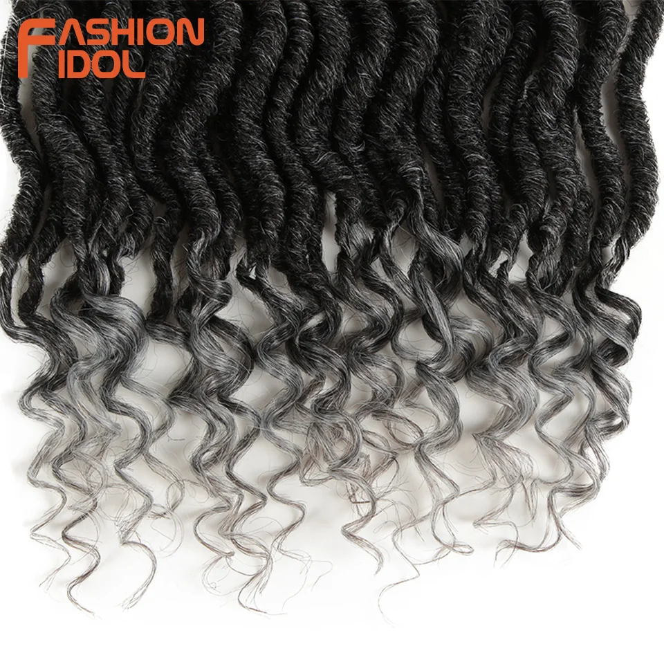 Мода IDOL Faux Locs Crotchet волосы для наращивания 20 дюймов вязанные крючком косички мягкие натуральные синтетические волосы Омбре синие коричневые волосы косички