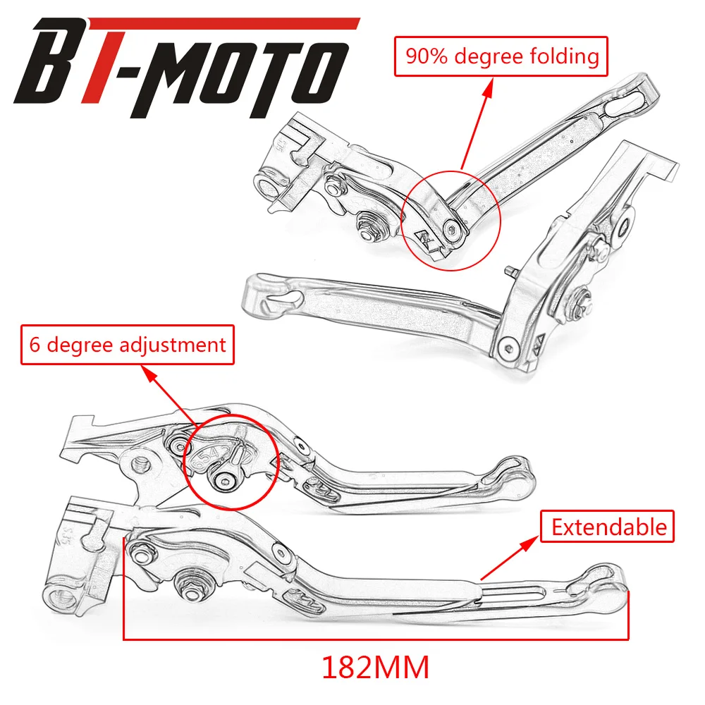 CNC plegable ajustable extensible motocicleta frenos embrague palancas para YAMAHA R6 YZF600 YZF-R6 2005, 2006, 2007, 2008, 2009-2016 2015