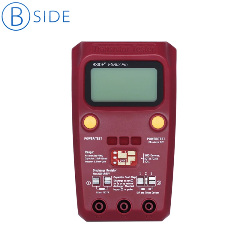 Цифровой тестер компонентов BSIDE ESR02 PRO измеритель емкости и индуктивности pF для