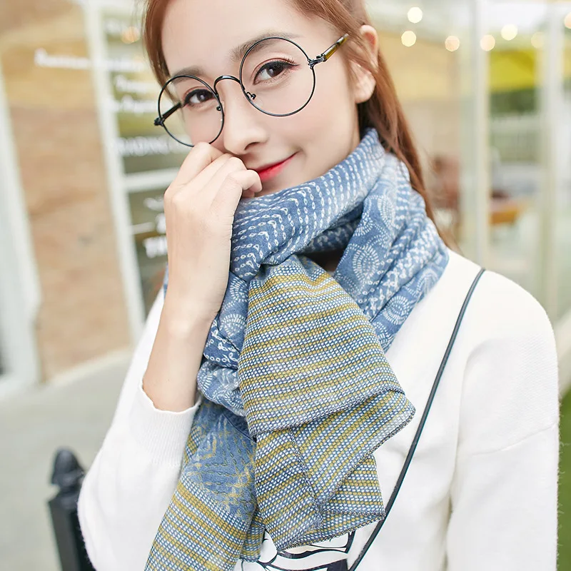 

New Korean cotton and linen explosive manufacturers wholesale retro pattern scarves and scarves OEM customization