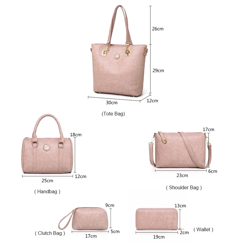 5 шт./партия, женские сумки, сумки для мам, набор из искусственной кожи, женские композитные сумки, роскошные дизайнерские женские сумки через плечо, сумочка, Bolsa Femina
