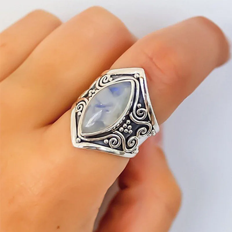 Bague Ringen, винтажные кольца с лунным камнем для мужчин и женщин, серебро 925, Ювелирное кольцо, опт, Патри, юбилей, хорошее ювелирное изделие, подарок