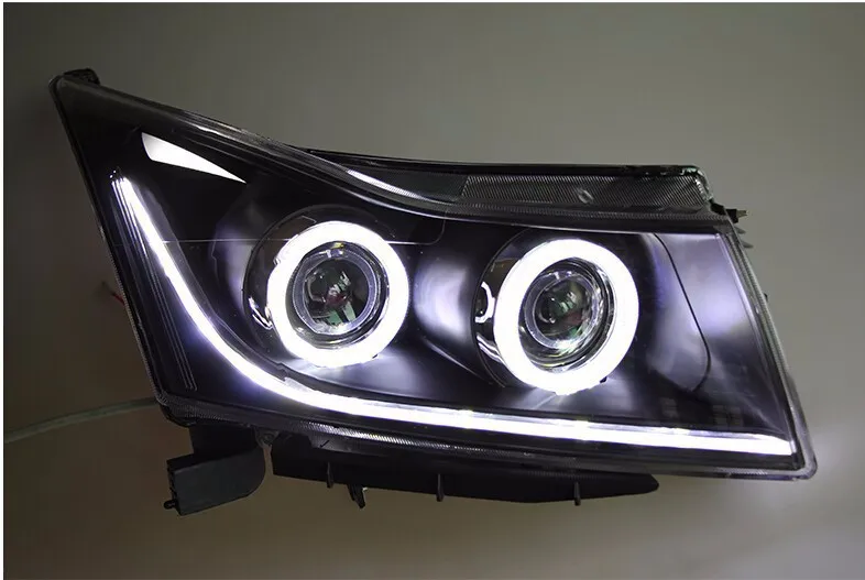 Автомобильный Стайлинг головная лампа для Cruze led фары 2009- angel eye led drl HID комплект Биксеноновые линзы ближнего света