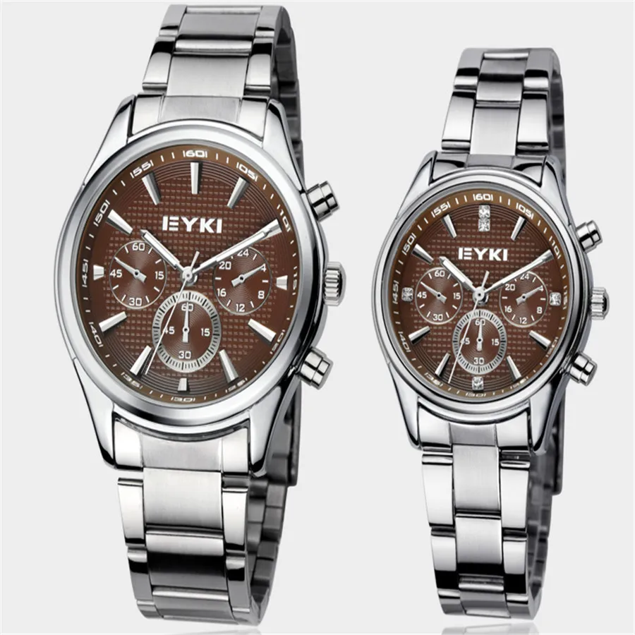 

EYKI Stainless Steel Men Women Top Brand Luxury Watches Lovers Waterproof Fashion Analog Quartz Watch Relogio Masculino EET8581
