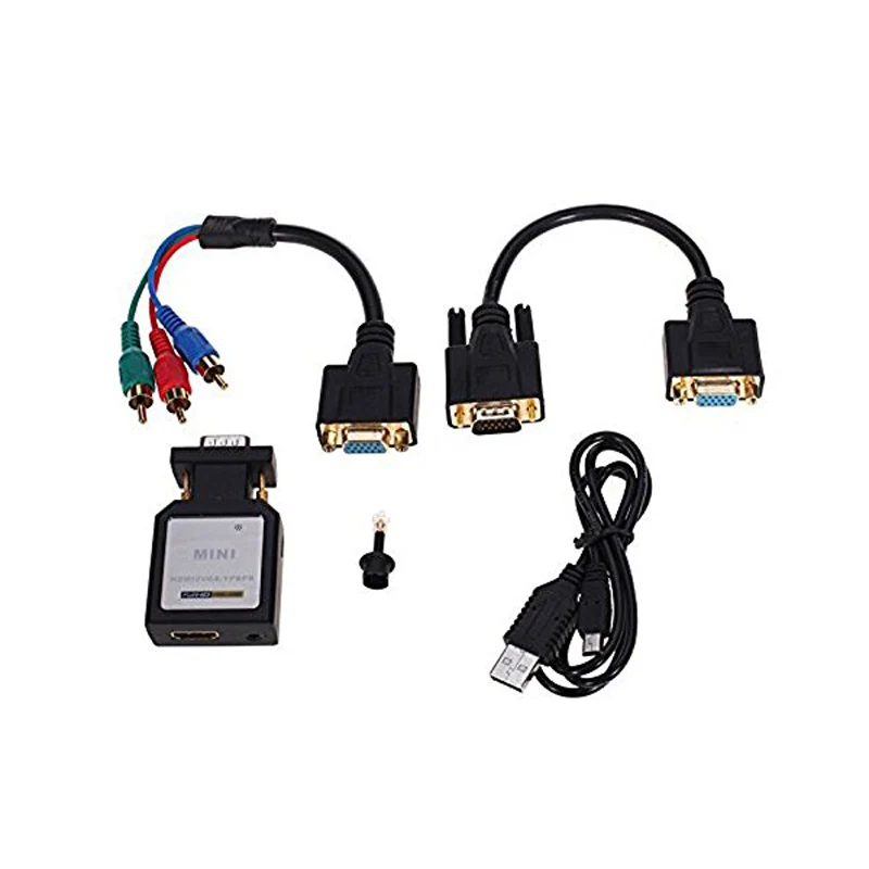 

HDMI To VGA Ypbpr SPDIF Audio Converter Audio Converter Adapter Mini HDMI to VGA+Ypbpr Switch Audio QJY99