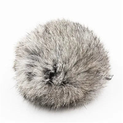 Natural Gray Сворачивающий DIY 9/10 см(3,5/4 дюйма) из настоящего кроличьего меха помпонами для цепочек для ключей, сумок, очарование вязаная шапка аксессуары - Цвет: Natural Gray