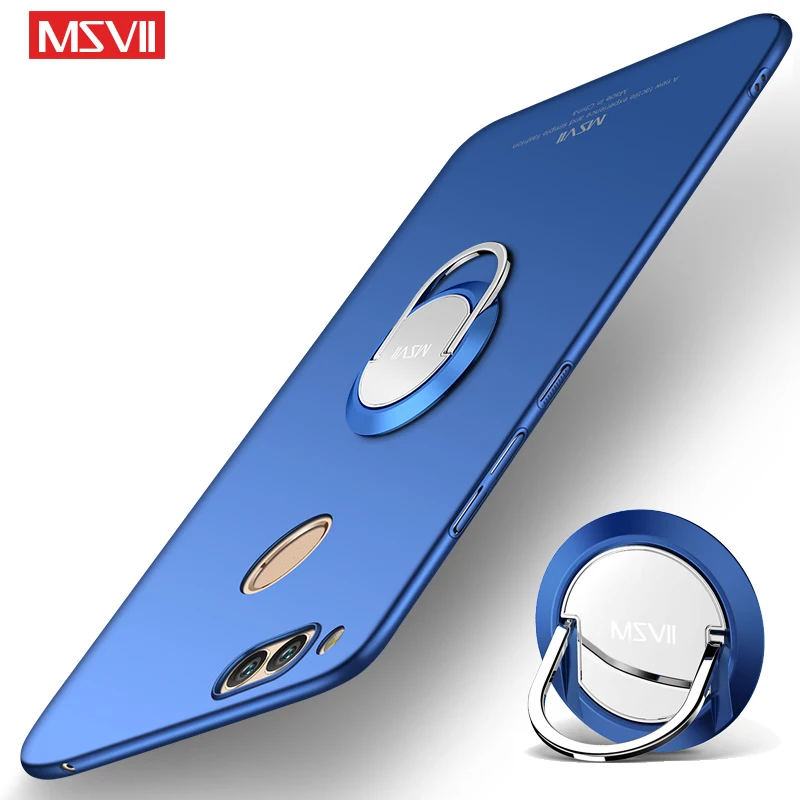 Чехол для huawei Honor 7X чехол MSVII палец кольцо тонкий матовый Coque 7x автомобильный