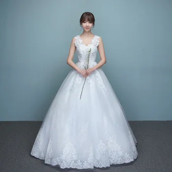 

Fansmile New Vintage Tulle Vestidos de Novia Wedding Dress 2020 Ball Gown Princess Bride Wedding Dress FSM-644F