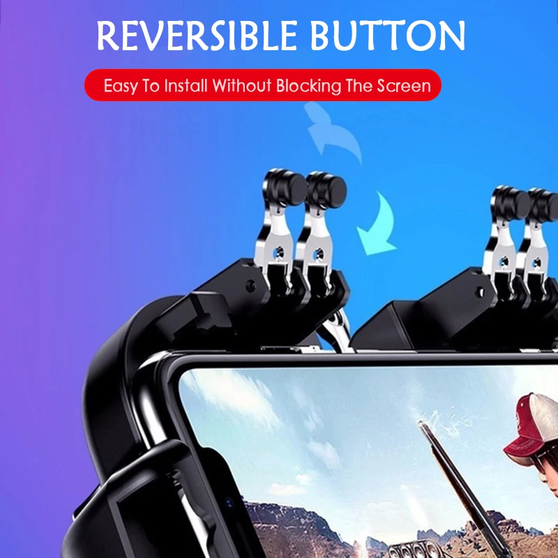  PUBG Mobile Controller Six Finger Gamepad With Cooler Cooling Fan For iOS Android Operation Joystic