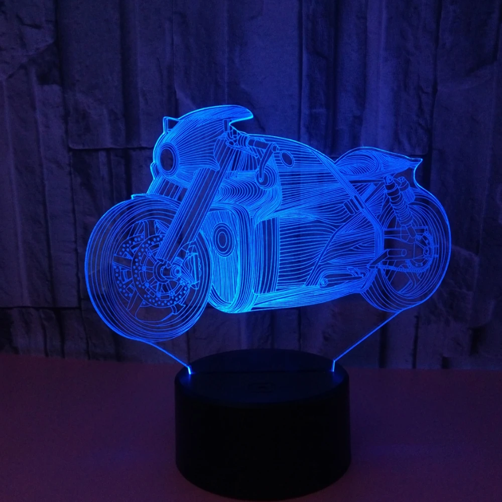 

Moto 3D LED Lamp Table Lamp LED USB Sensor Night Lights LED Sculpture Fashion Decorations Lamp as Bedroom Sleeping Deco Lamp