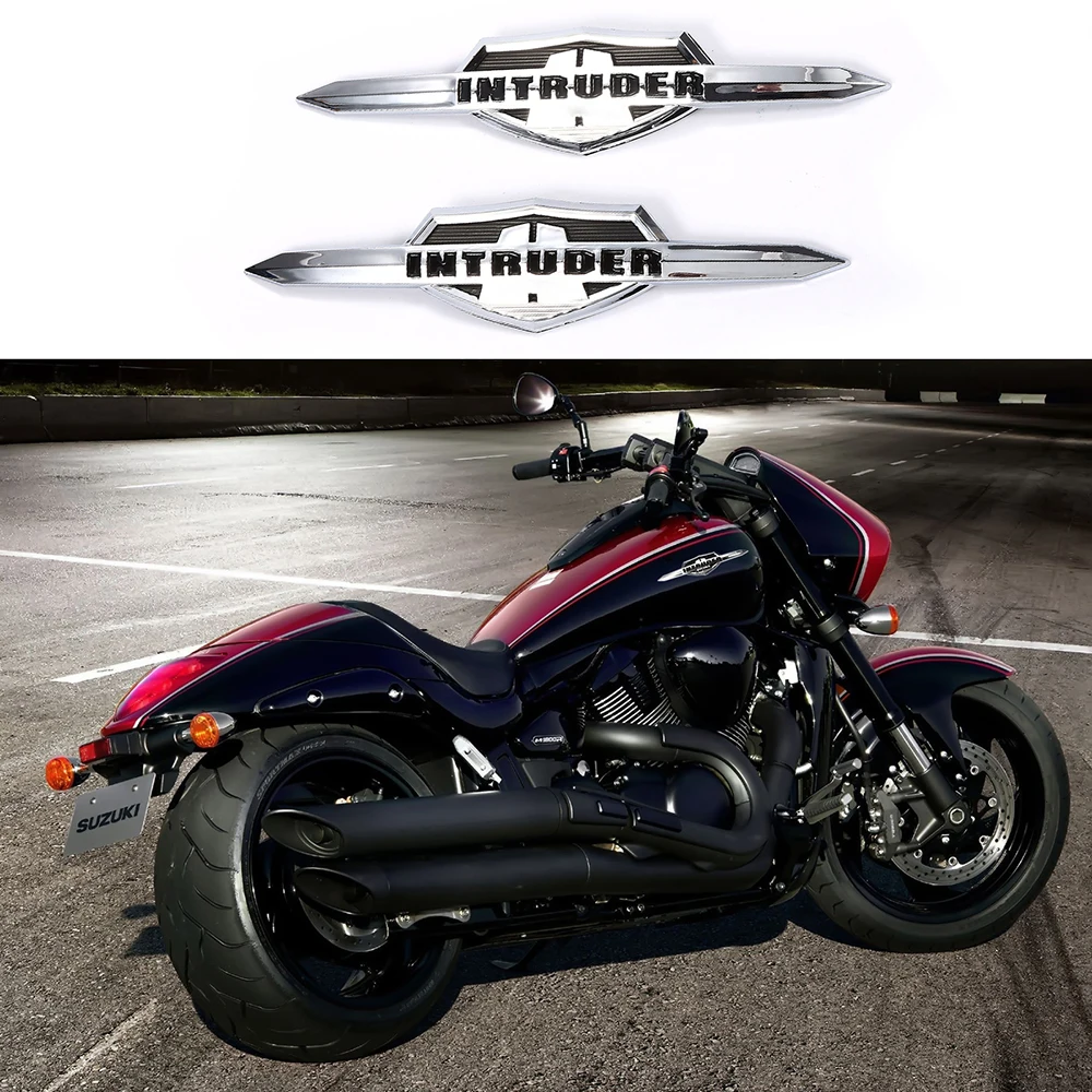 

Chrome Fuel Gas Tank Left/Right Badge Emblem Decal Sticker for Suzuki Intruder