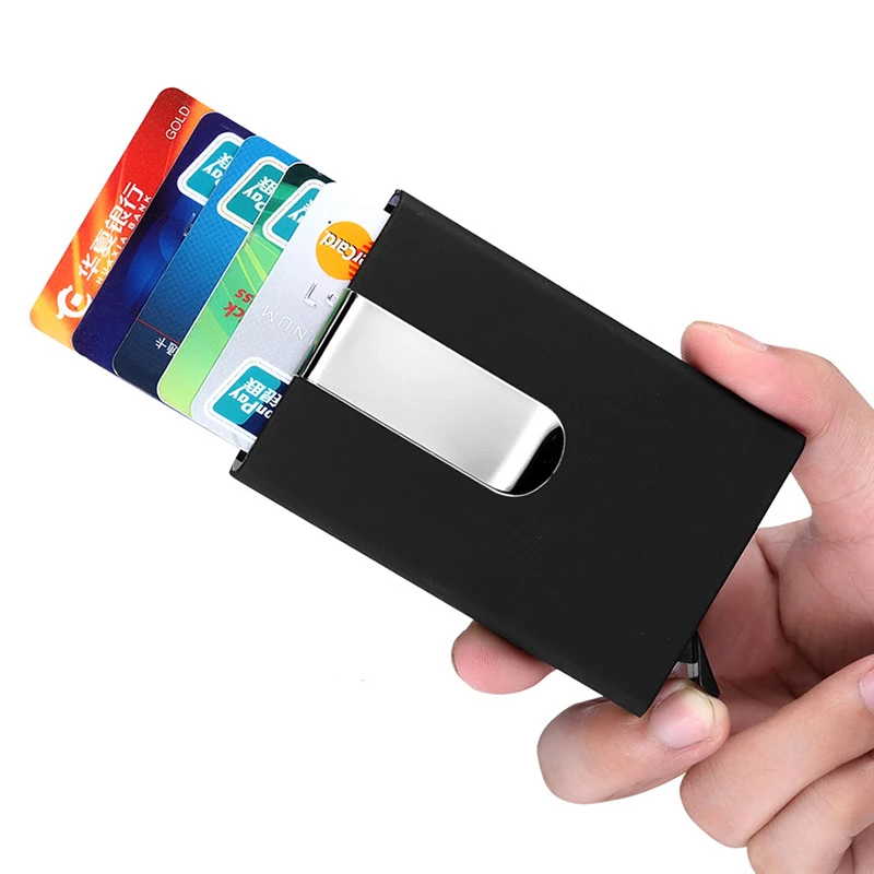 Men Women Credit Card holder Automatic Card Sets New Fashion Business ID Cards Aluminum Wallet Organizer Money Purse Bag PC0057 (9)