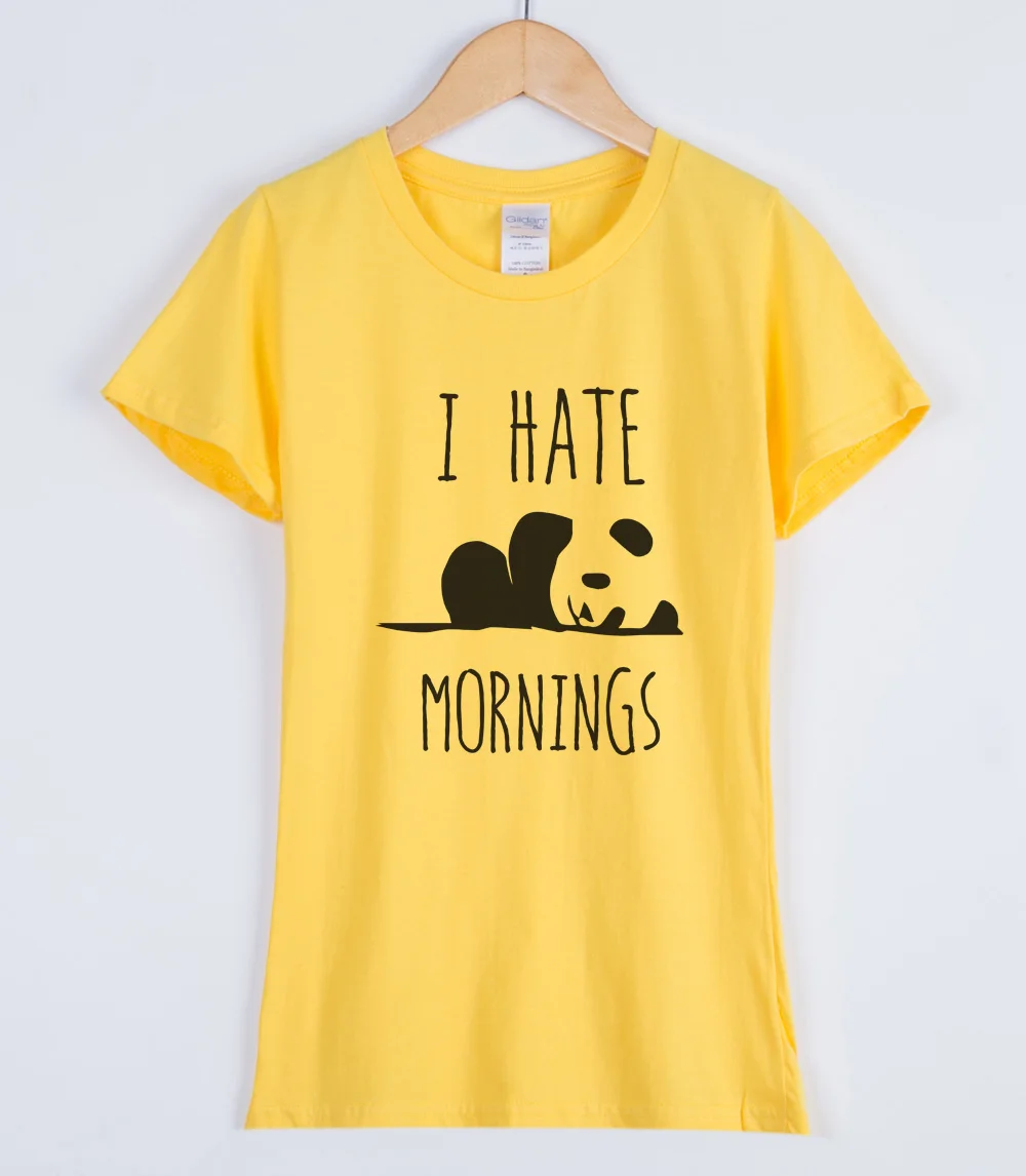 Женская футболка с круглым вырезом I HATE MORNING летняя в стиле харадзюку рисунком