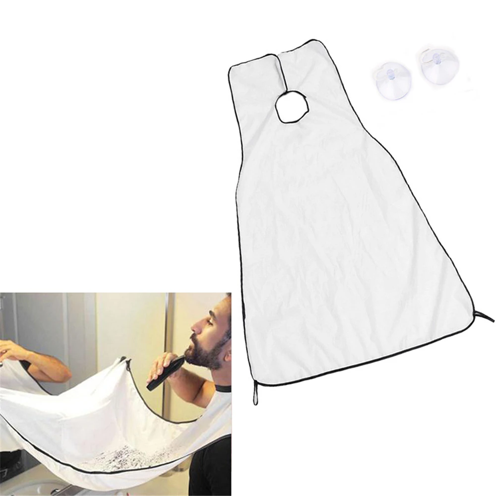 

Male Beard Apron Waterproof Shaving Scarf Cloth Aprons Clean Catcher Bathroom Trimmer Hair Protect barba masculina Black White