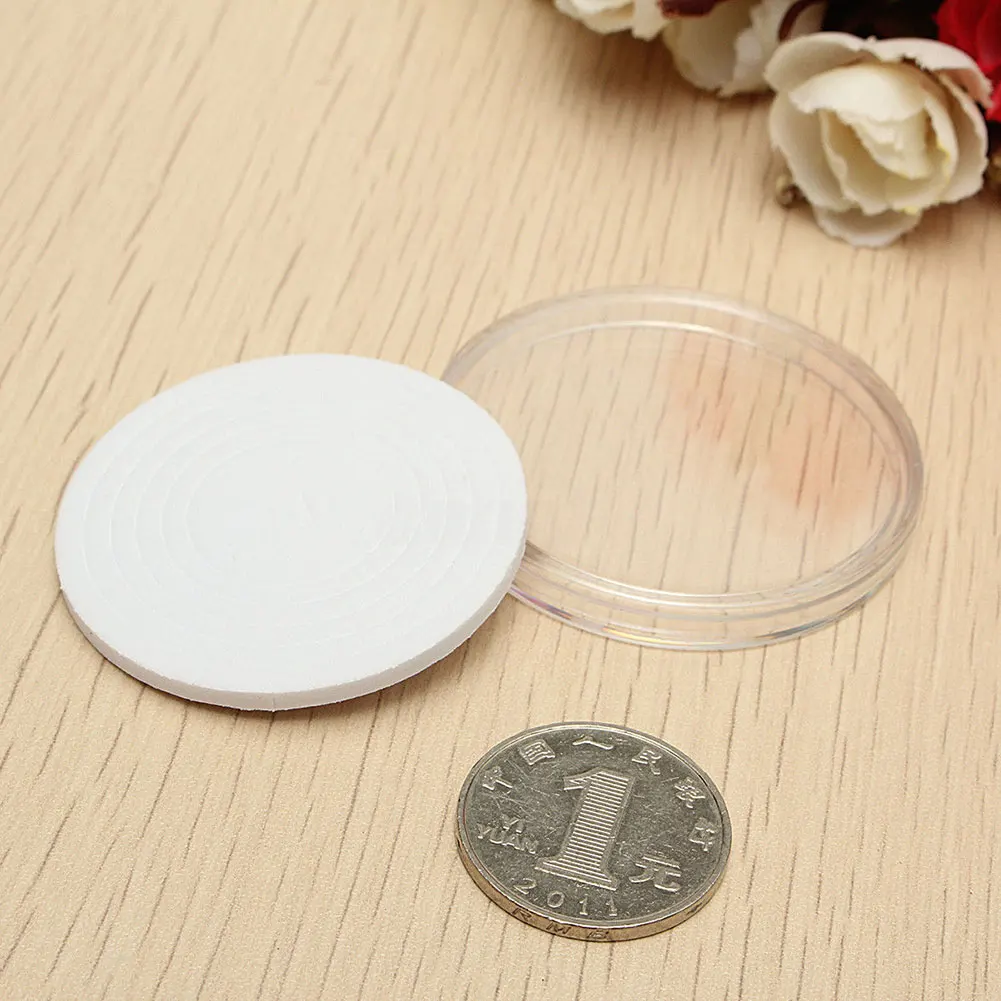

20pcs Round Clear Coin Capsules Holder Storage Case Container Display Boxes with Inner Pad Hot Sale