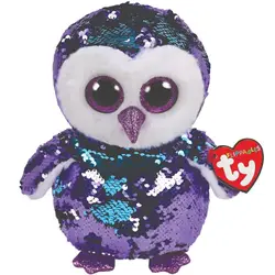 Ty Beanie Boos Med Красочные Сова блесток плюшевые игрушки куклы лунный свет чучело с тегом 25 см