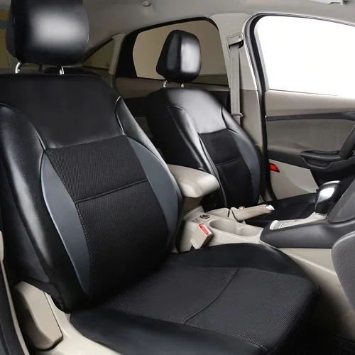 Из искусственной кожи 2 Чехлы для передних сидений автомобиля Универсальные подходят для большинства автомобильных сидений, автомобильные аксессуары для украшения интерьера, защита для автомобильных сидений - Название цвета: Cool Black