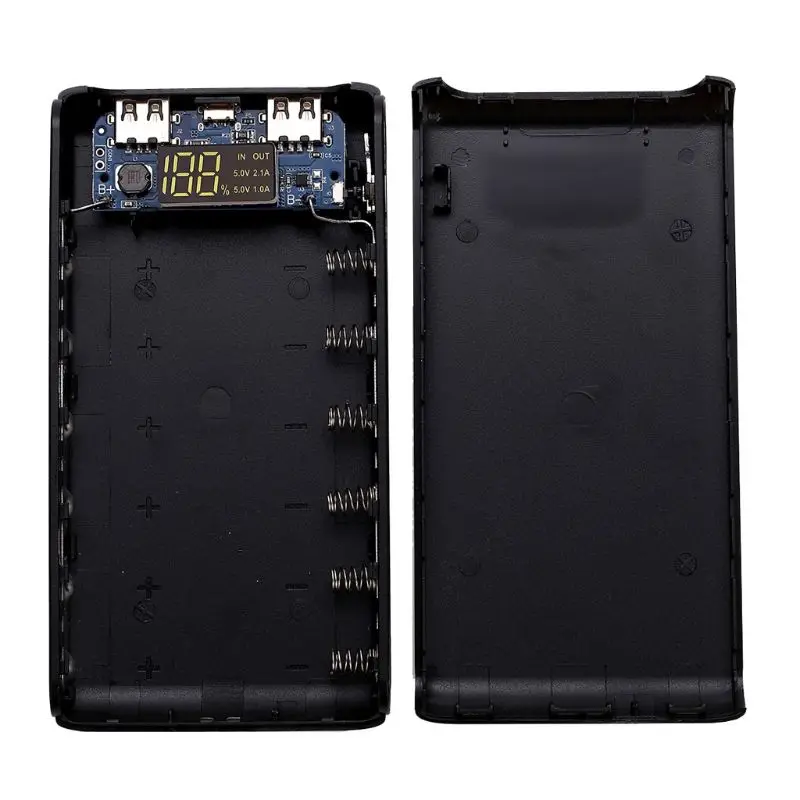 

(No Battery)Dual USB Output 6x 18650 Battery DIY Power Bank Box Holder Case For Mobile Phone Tablet PC USB Charger
