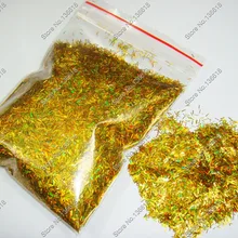50 граммов/мешок голографический лазер золотой цвет блеск для ногтей полоски для DIY украшения ногтей и блестки для ногтей