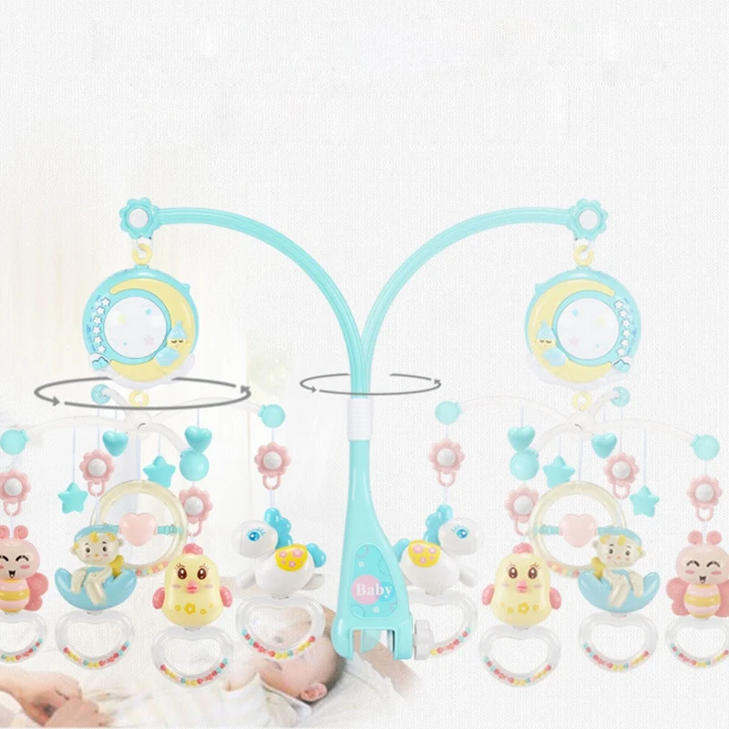 Baby Rattles Crib Mobiles Toy Holder Rotating Crib Mobile Bed Musical Box Projection 0-12 Months Newborn Infant Baby Boy Toys