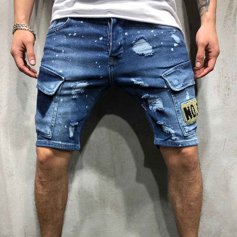 2019 Summer Thin Short Jeans Men Skinny Denim Shorts Fashion Streetwear Hip Hop Casual Beach Zipper fly Straight Pants