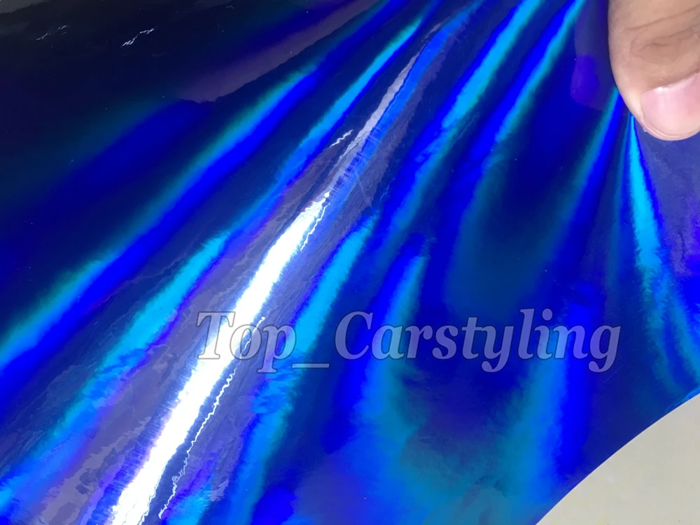 Dark Blue holographic chrome vinyl sticker wrap sheet 3M Avery Arlon Vinyl Sticker foile wrap sheet (6)