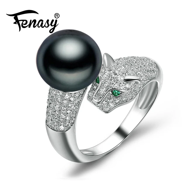 Online Fenasy Pearl Jewelry Natural Rings Black Fenasy Pearl Jewelry Natural Rings Black Wedding Adjule Freshwater For Women Gift Box