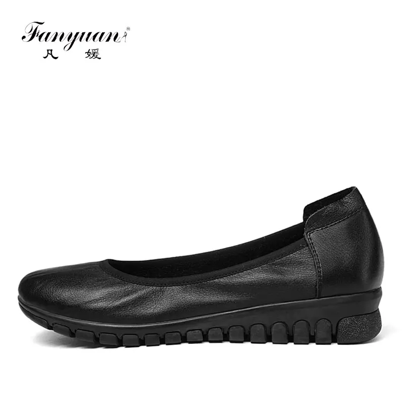 Aliexpress.com : Buy Fanyuan Women Black Shoes Slip on Woman Genuine Leather Flat Shoes Fashion 