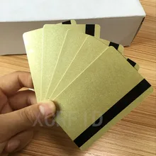 ISO Hi-Co 2750/3000/4000 Oe Hi co магнитная полоса(2 дорожки) Металл золото смарт чистые карточки из ПВХ-200 шт