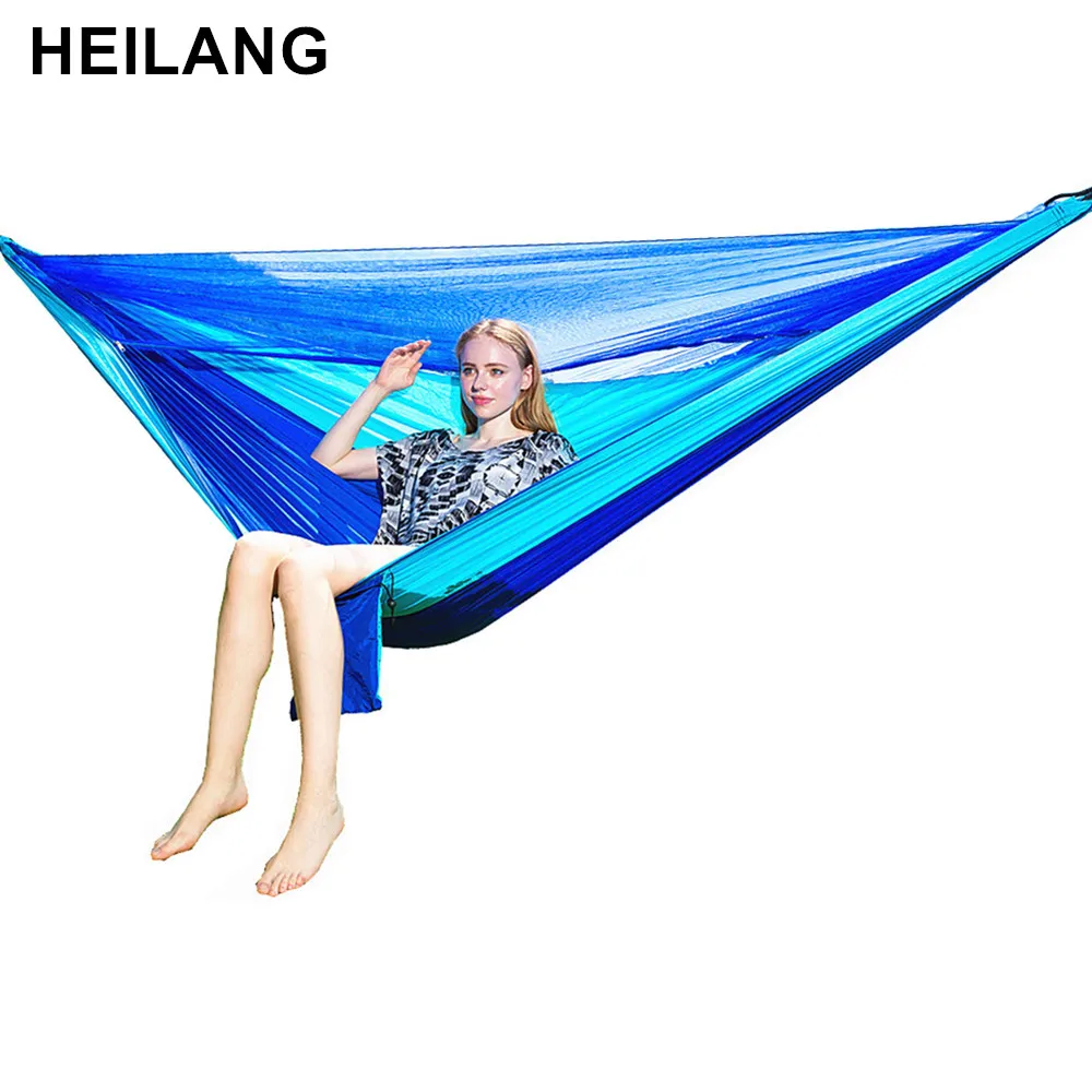 

Easy Set Up Mosquito Net Hammock Automatic opening Double Hamak 290*140cm With Wind Rope Nails Hamac Hamaca Portable For Camping