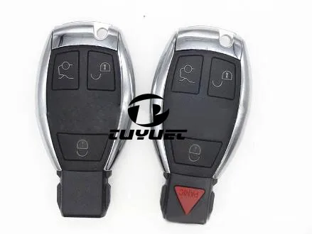 Blank 3/4 Buttons Smart Remote Key Shell for Benz M SL Replacement Car key Case With Key Blade & Battery Holder 2 1 buttons updating modified smart remote key shell for mercedes benz car key blanks case battery holder key blade