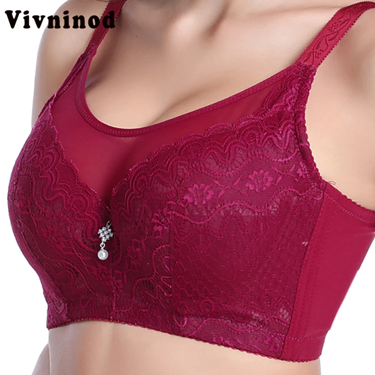 

Vivninod Women Sexy Lace Bra Big Size Underwear Ladies Push Up Bra Brassiere femme Intimates Female Bra Tops lingerie 90C 95C