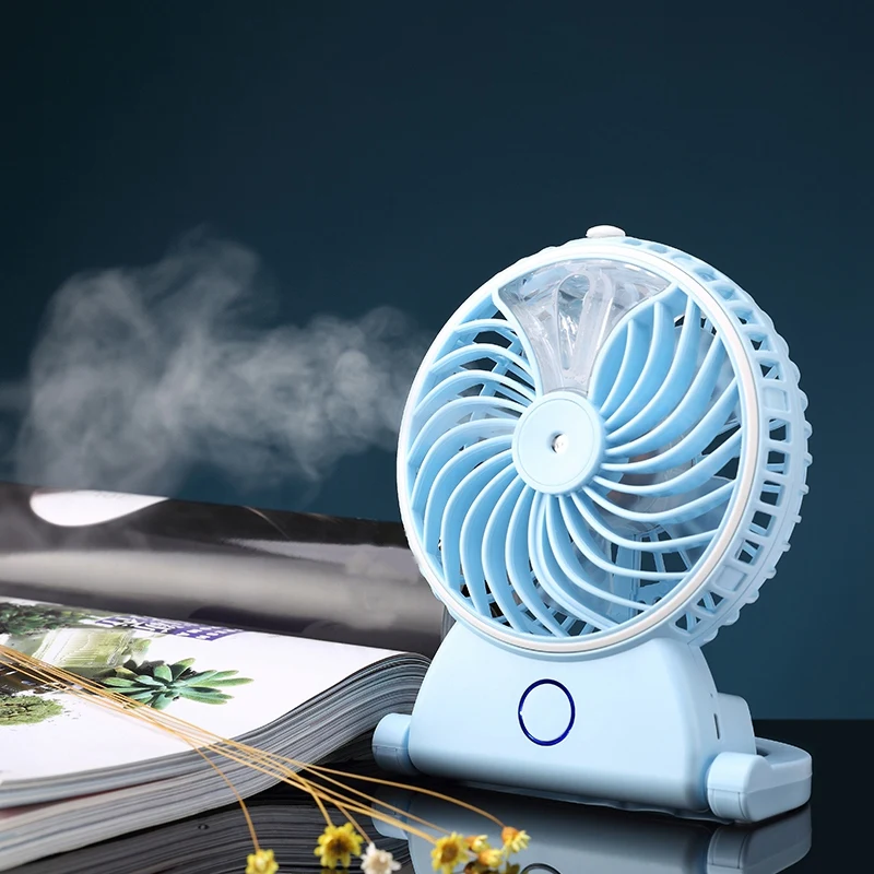 Hot Water Mist Fan for Summer Usb Rechargeable Humidifier Fan with Lithium Battery for Outdoor Office Home Cooling Fan
