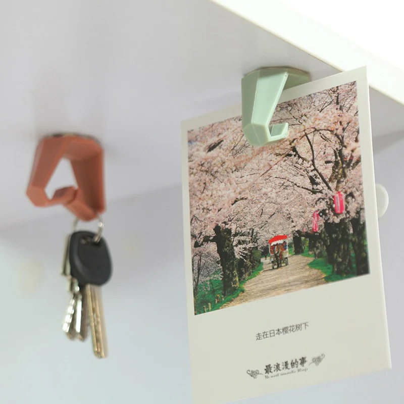 Practical Cabinets Ceiling Self Adhesive Hook Key Hanger Holder Organizer Table Desk Hanging Rack Kitchen Accessories