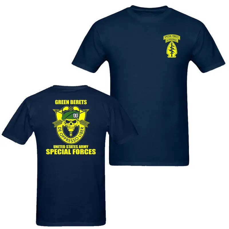 

2019 Fashion Double Side Green Berets United States Army Special Forces Unisex T Shirt Tee Unisex Tee