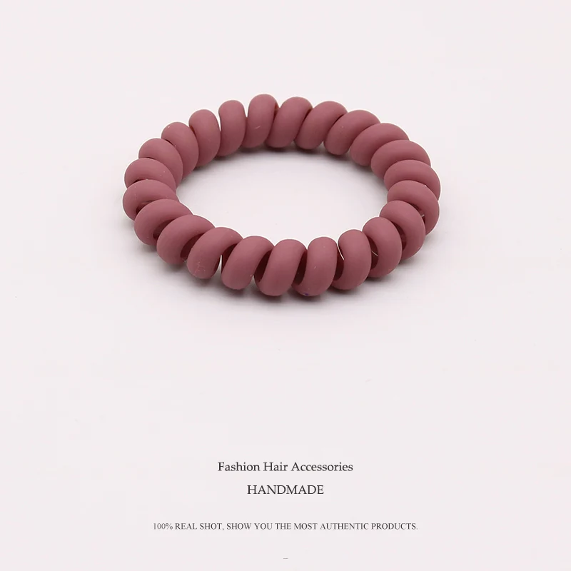 

3.8cm Matte Color Telephone Line high quality elastic band For Girls Colorful Elastic Hair Bands Kid Ponytail Holder Tie Hair