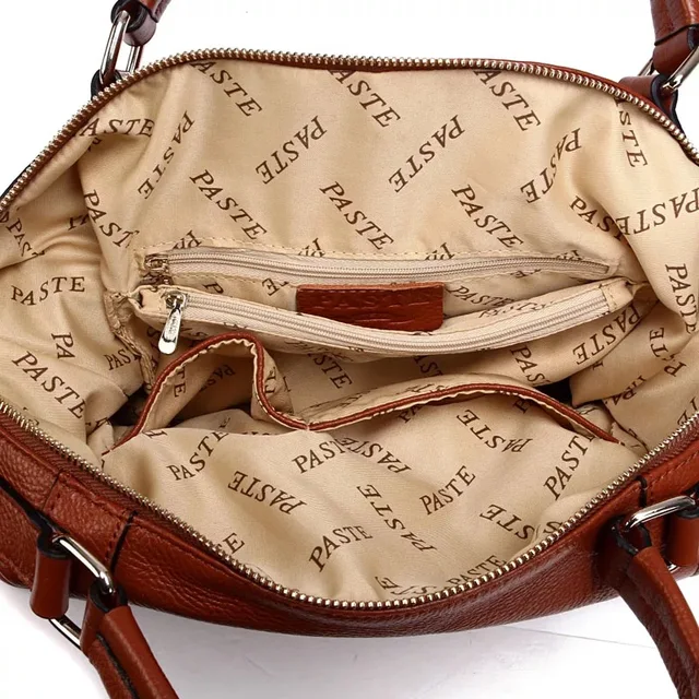 PASTE ladies handbag large big shoulder bag for women Brand designer Tote bag 100% Real leather Travel bag Light Gold Buckle 5