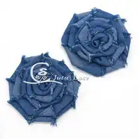 50 pcs/lot ,3inch denim rose frayed flower , shabby denim flower for headband hair fashion acessories
