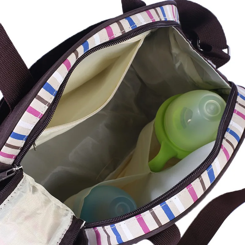 MOTOHOOD Striped Baby Diaper Bag Baby Care Nappy Bag Stroller Handbags For Moms Organizer Baby Carriage Bag 4015.530cm (5)