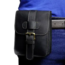 Для мужчин Винтаж Crazy Horse из натуральной кожи поясная сумка из воловьей кожи ремень крюк поясная сумка Мобильный чехол для телефона кошелек сумка поясная сумка