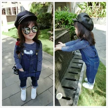 DIIMUU/Лидер продаж; Модная одежда для девочек; повседневные комбинезоны для малышей; джинсовые хлопковые комбинезоны; Одежда для младенцев; повседневные длинные брюки с карманами