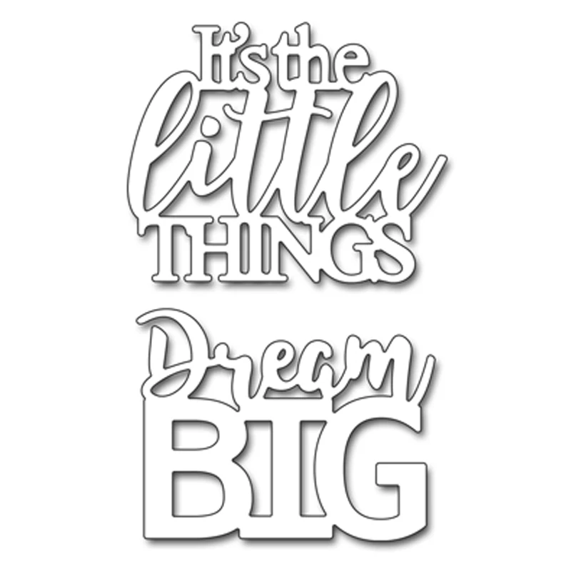 Металлические Вырубные штампы Dream BIG &amp It's the little THINGS новинка 2019 трафареты для