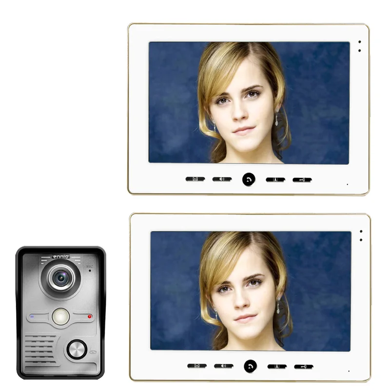 Free Shipping !10\ Inch Color Video Door Phone Doorbell Intercom Kit 1-camera 2-monitor Night Vision Free Shipping !10\ Inch Color Video Door Phone Doorbell Intercom Kit 1-camera 2-monitor Night Vision