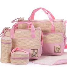 20 набор многофункциональных детских подгузников для мамы, подарочные сумки, 5 шт./упак., Дамская большая сумочка+ маленькая сумка+ сумка для бутылки+ сумка для еды+ подгузник