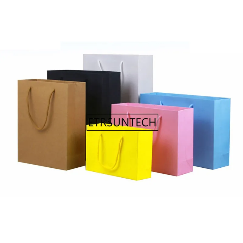 

100 шт./лот 6 видов цветов сумка с ручкой из крафт-бумаги свадебные вечерние сумка модная Тканевая обувь бумажные мешки подарка Оптовая Продажа с фабрики